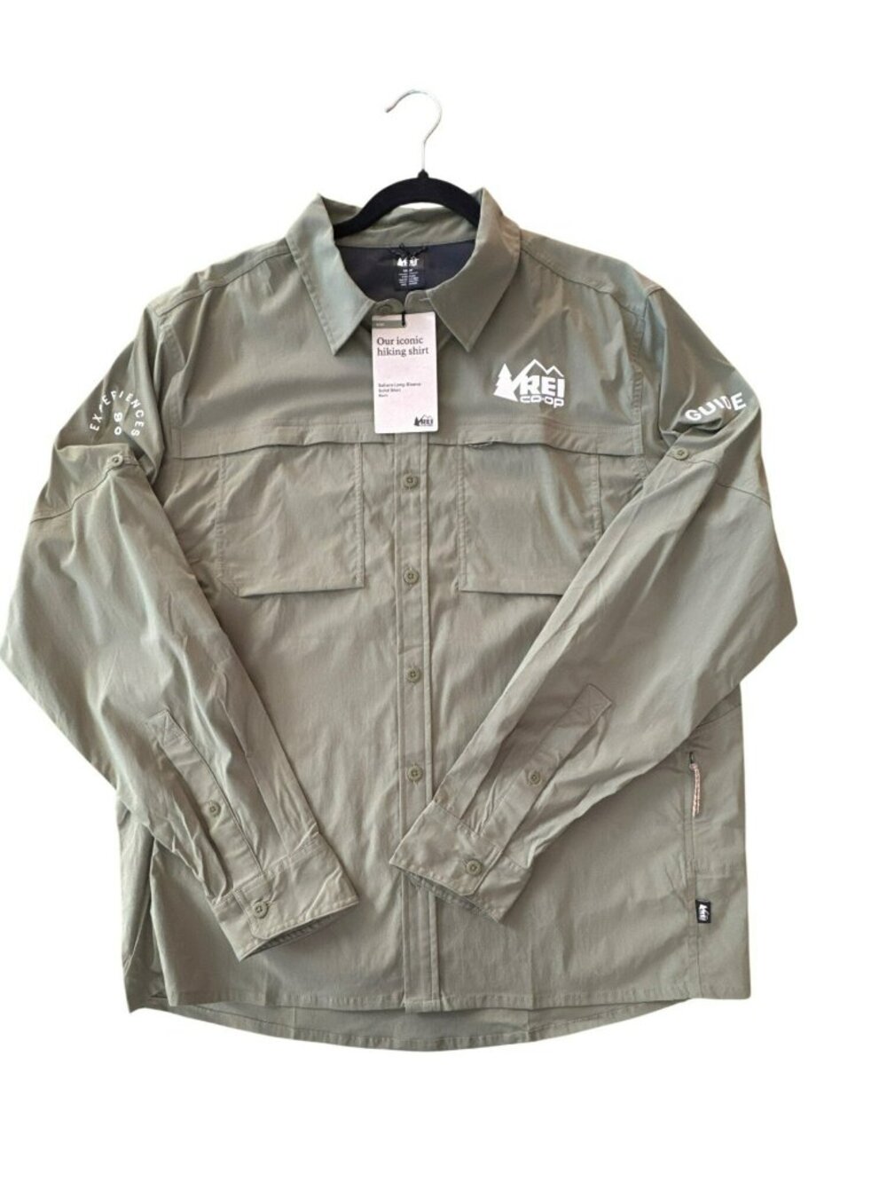 REI Co-Op Sahara Guide Shirt Mens Large NWT Sage Green Long Sleeve Hiking UPF 50